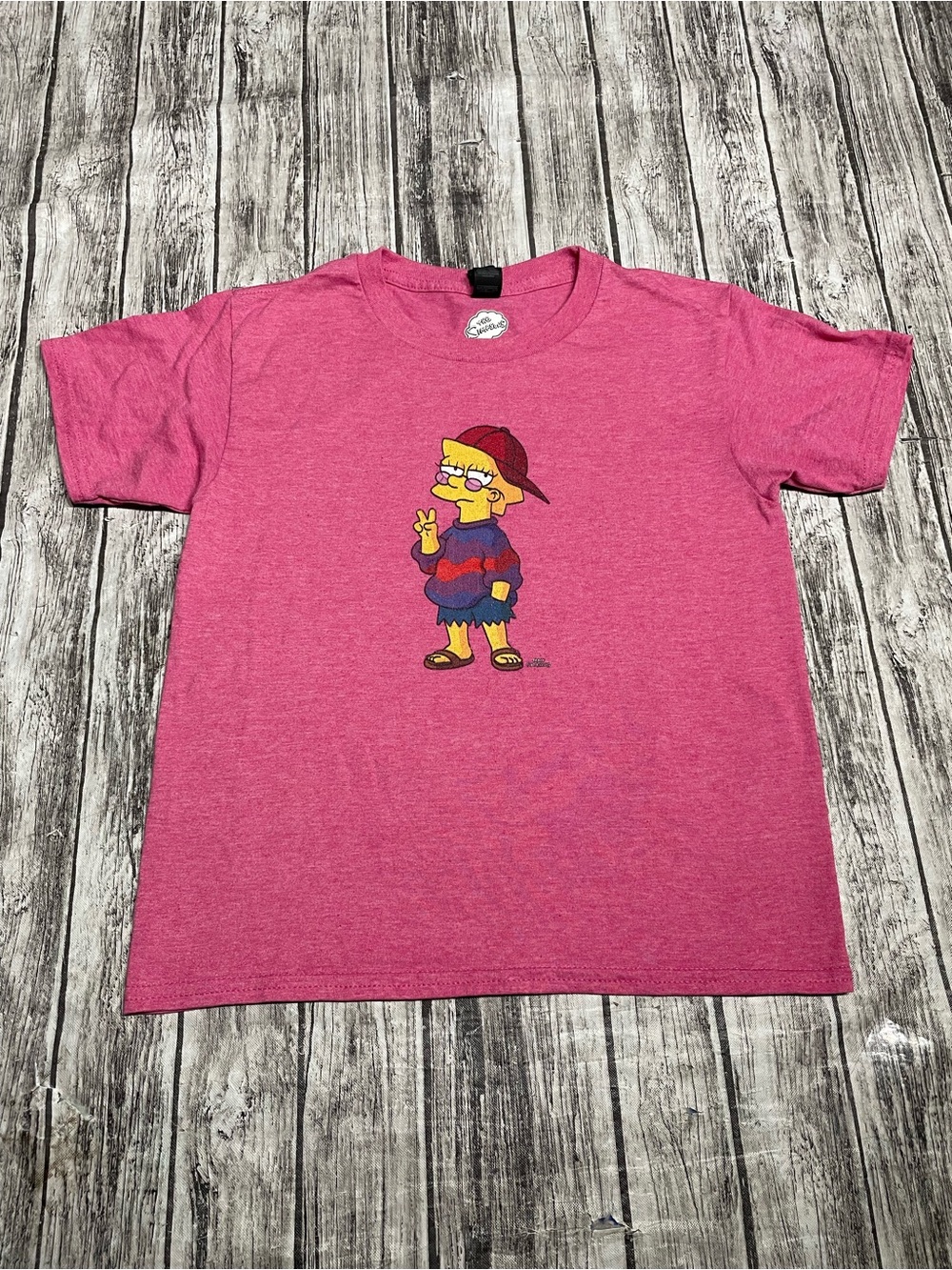 Adult Small The Simpsons Pink Lisa Simpson Cool Kid Graphic Shirt